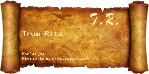 Trum Rita névjegykártya